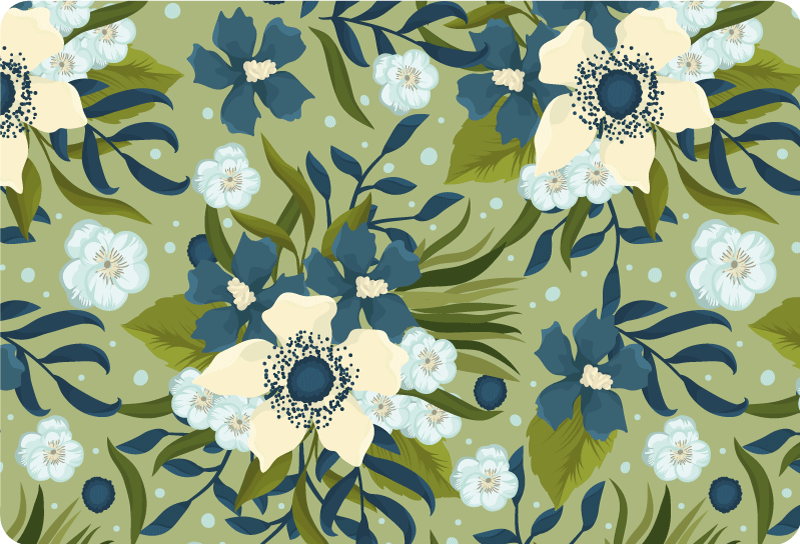 Floral rug in vibrant summer colors - TenStickers