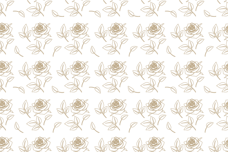 Floral rug with detailed rose pattern on beige background - TenStickers