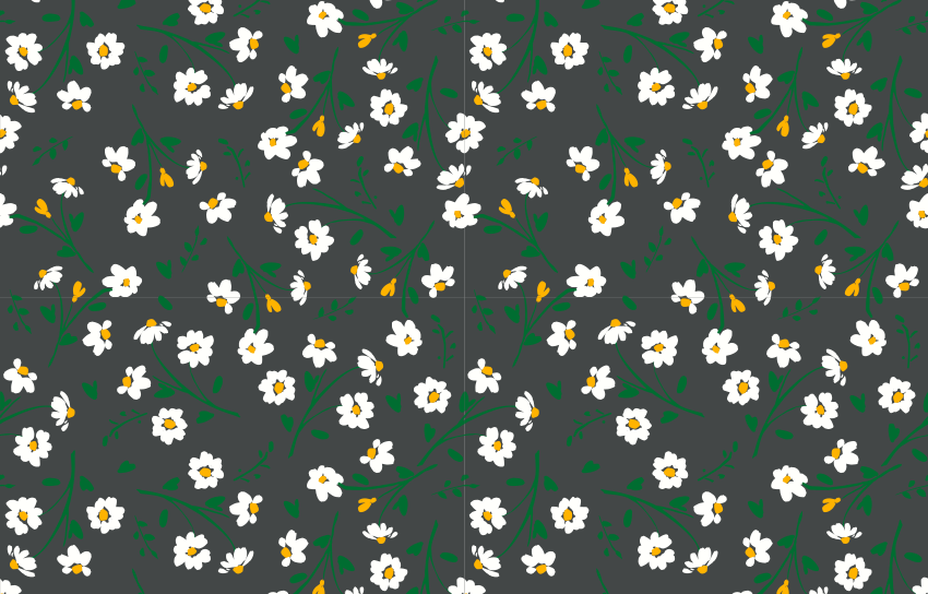 Floral rug with daisy flowers on grey background - TenStickers