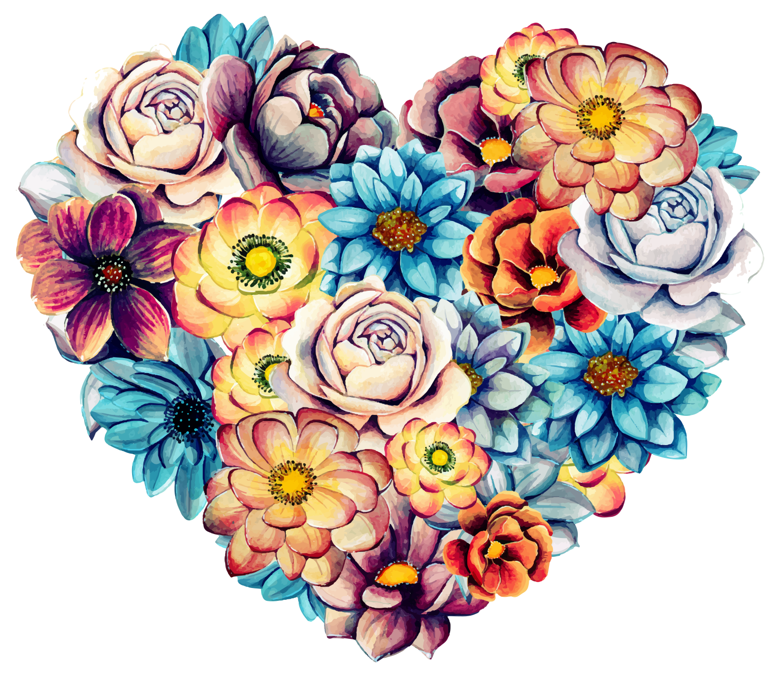 Floral rug heart of blossoms - TenStickers