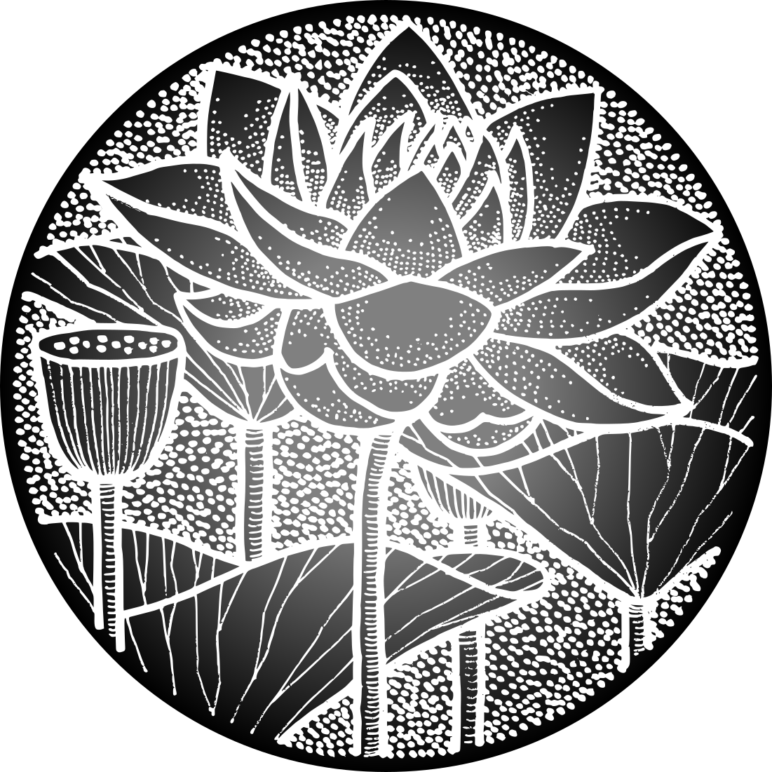 Floral rug in traditional lotus flower style - TenStickers