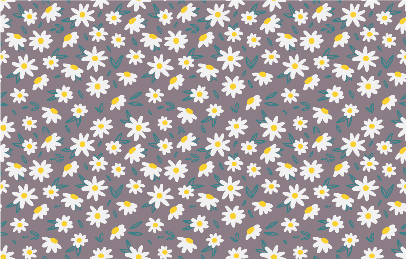 Floral rug with cute tiny daisy pattern - TenStickers