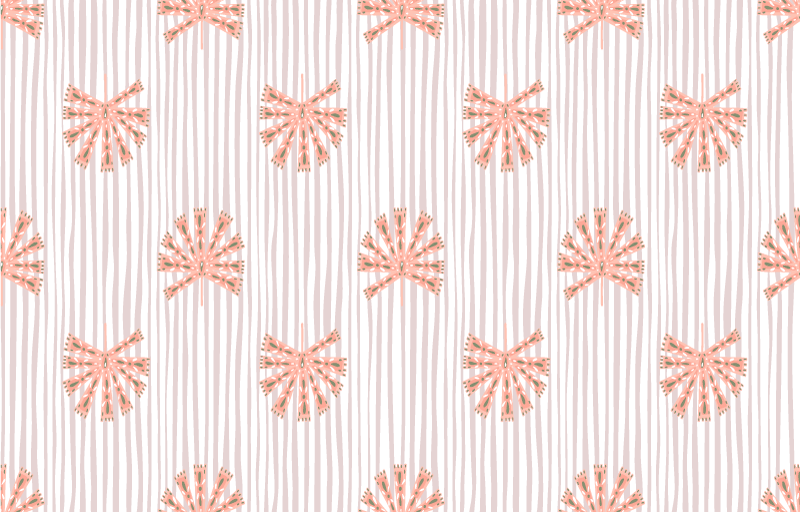 Floral rug in geometric ornamental pastel pink flower - TenStickers
