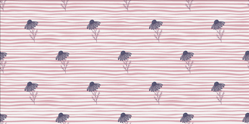 Floral rug with purple daisy pattern - TenStickers