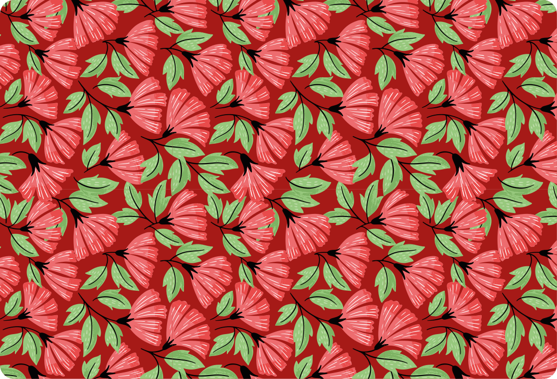 Floral rug in vintage red design - TenStickers