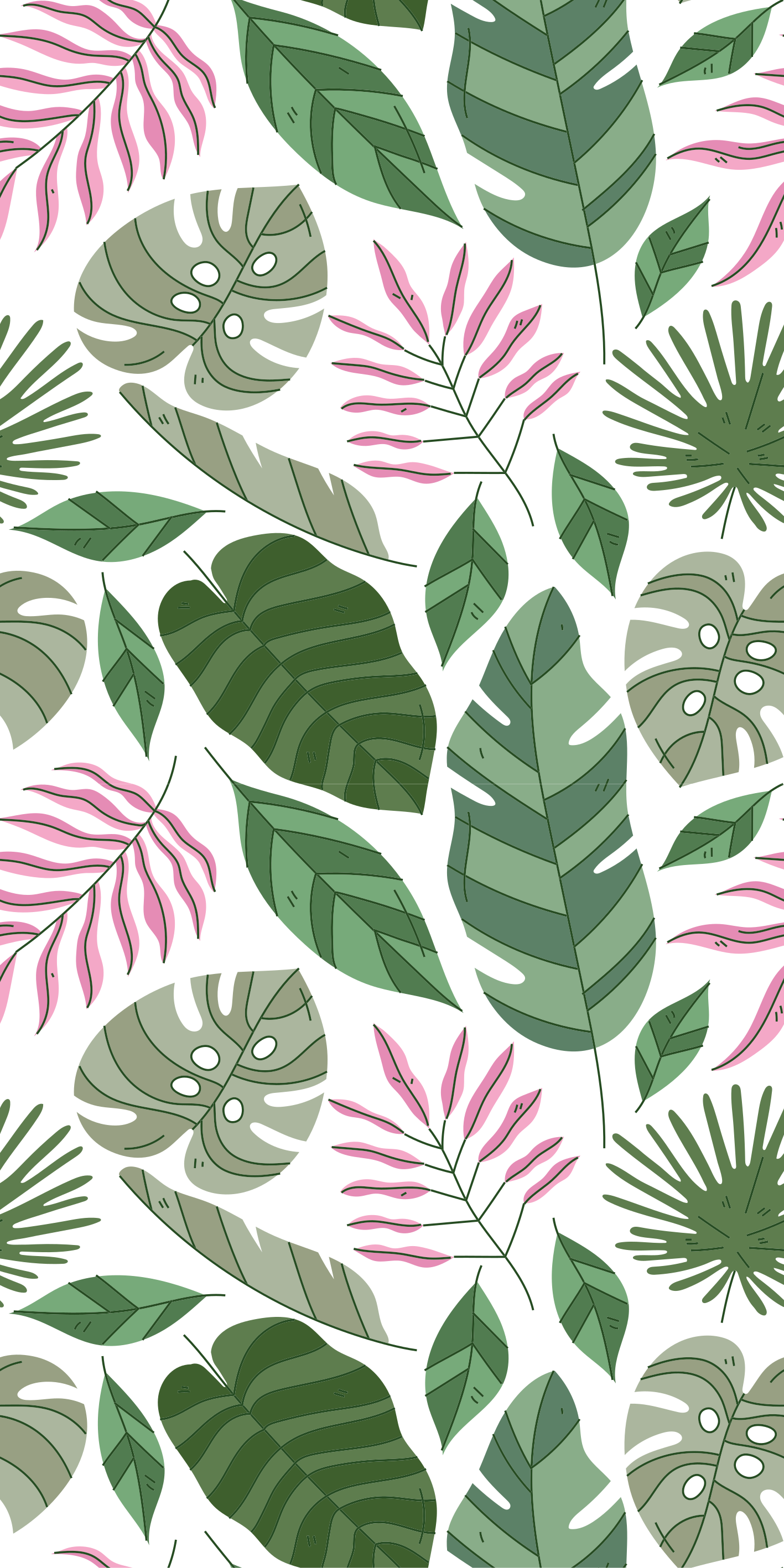 Floral rug with tropical minimalist garden plants - TenStickers