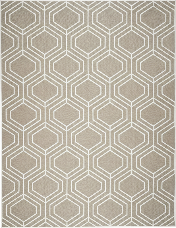 Geometric rug with honeycomb woven pattern - TenStickers