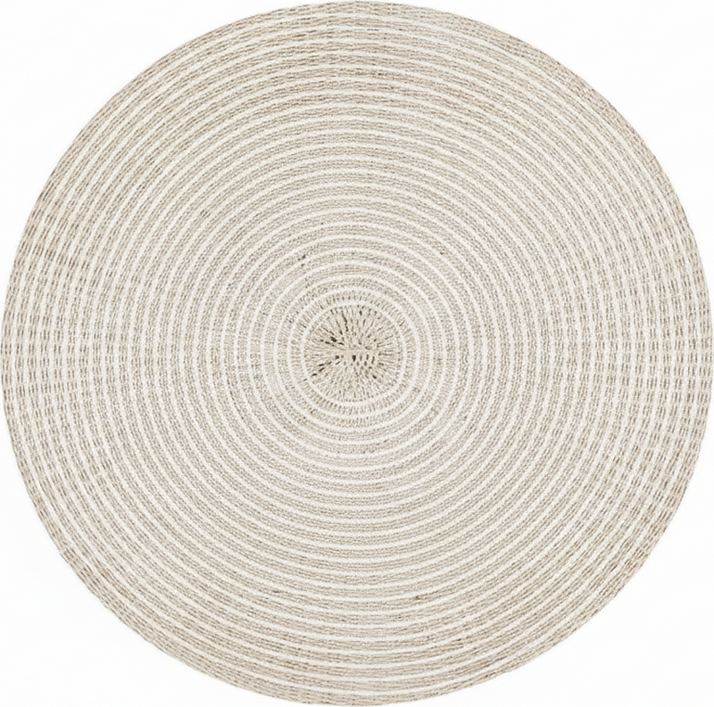 Minimalistic rug circular cream woven spiral - TenStickers