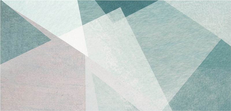 Geometric rug in teal pastel geometric overlays - TenStickers