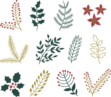 Dining room rug with christmas decorations - TenStickers