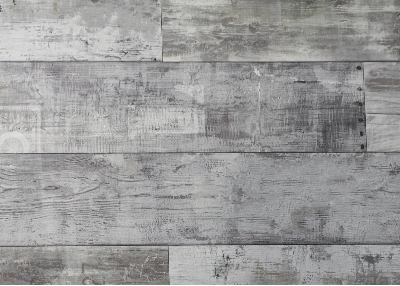 Dining room rug in grey wooden planks design - TenStickers