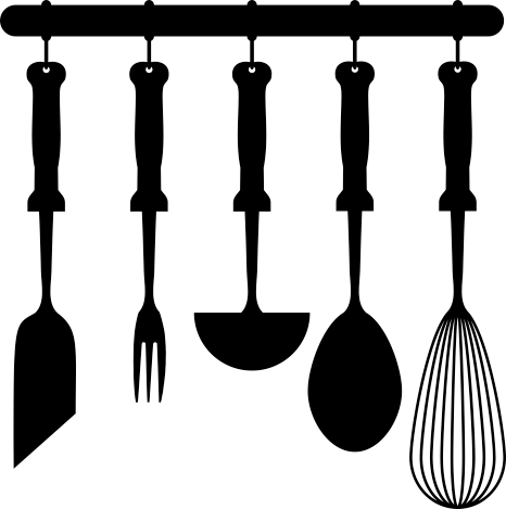 Kitchen vinyl mat for hanging kitchen utensils - TenStickers