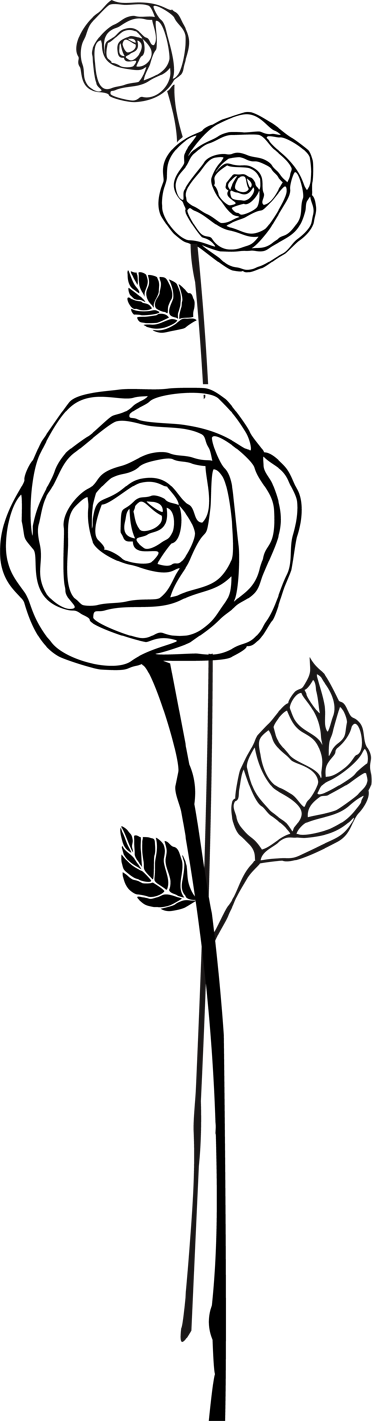 Kitchen vinyl mat with black and white roses - TenStickers