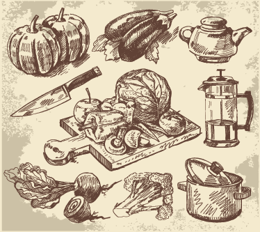 Vintage illustration kitchen vinyl mat - TenStickers