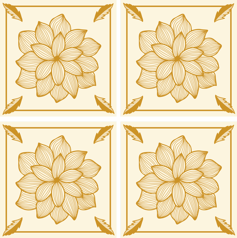Kitchen vinyl mat floral bandana paisley tile - TenStickers