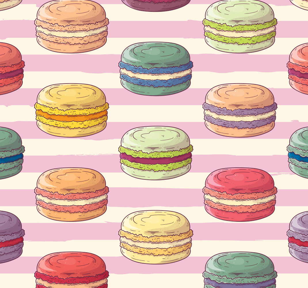 Retro macaroons kitchen vinyl mat - TenStickers