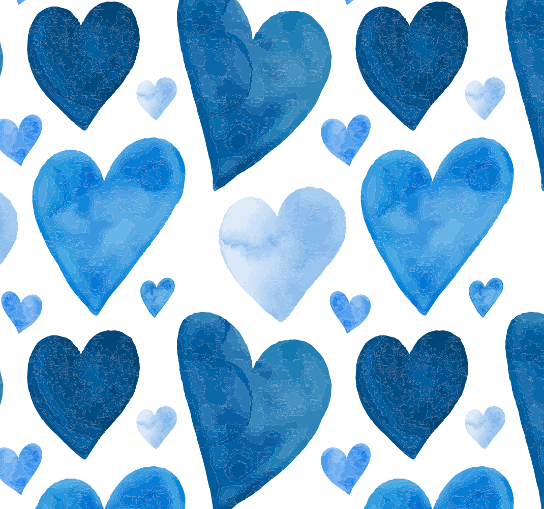 Blue sweet hearts kitchen vinyl mat - TenStickers