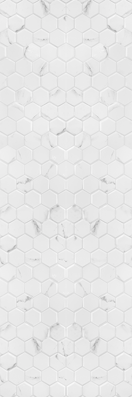 Kitchen vinyl mat in elegant grey hexagon tiles - TenStickers