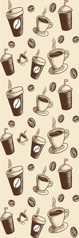 Kitchen vinyl mat with a great coffee mugs pattern - TenStickers