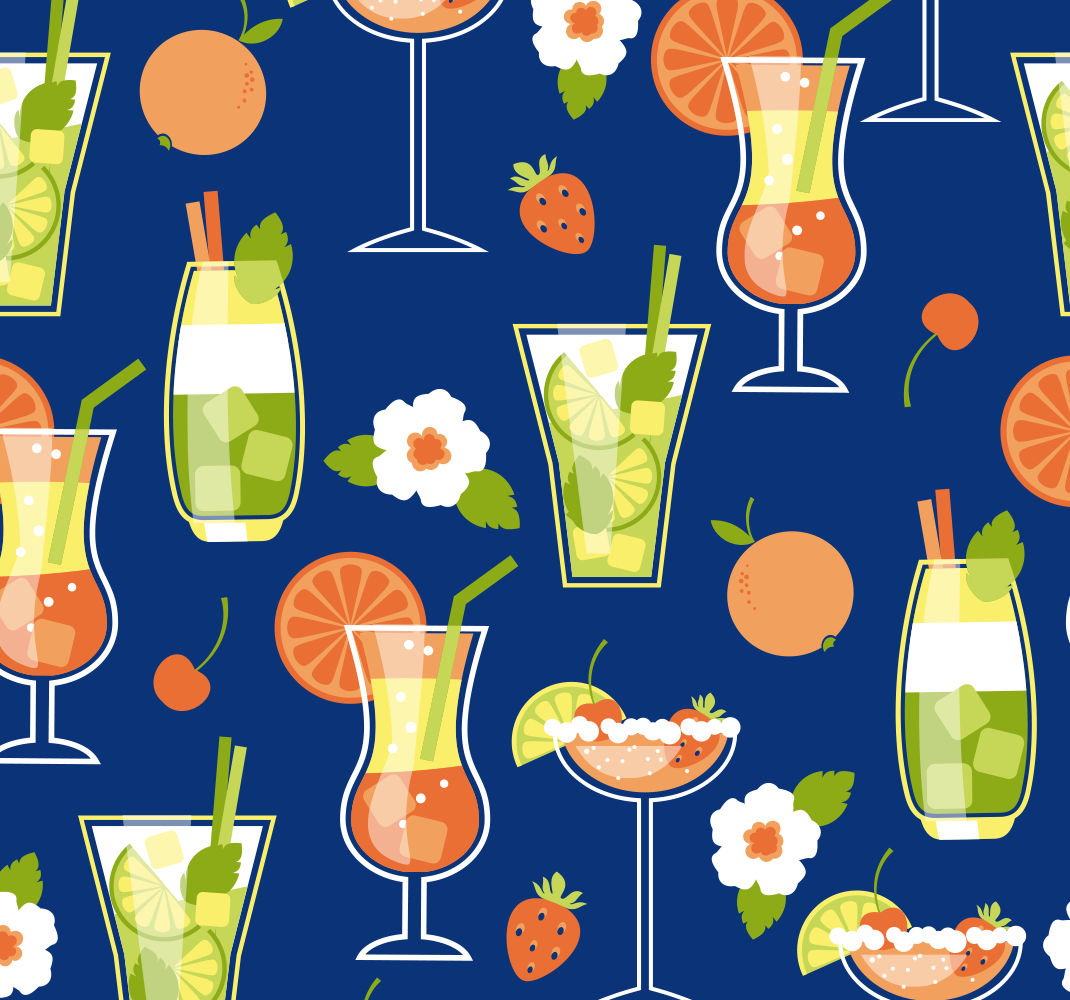Vintage cocktails kitchen vinyl mat - TenStickers