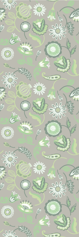 Kitchen vinyl mat delicate green floral design - TenStickers