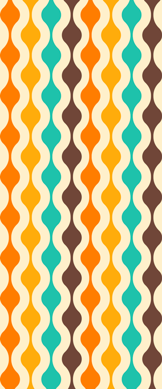Kitchen vinyl mat geometric retro 70s design - TenStickers