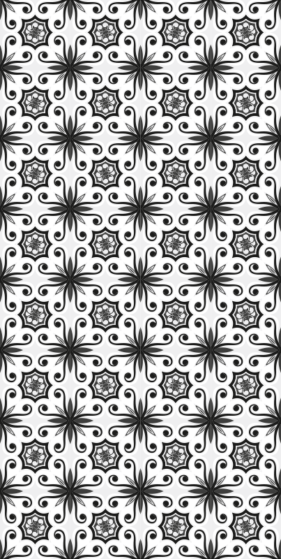Vintage black tile kitchen vinyl mat - TenStickers