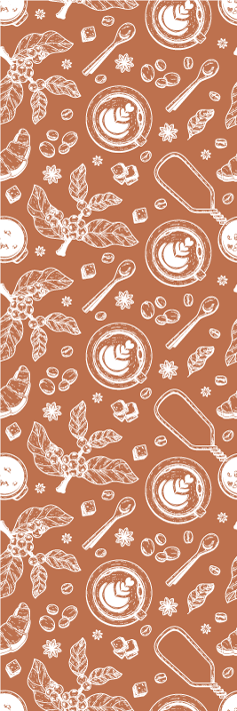 Kitchen vinyl mat coffee seamless pattern - TenStickers