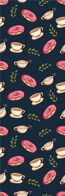 Kitchen vinyl mat with desserts and coffee design - TenStickers