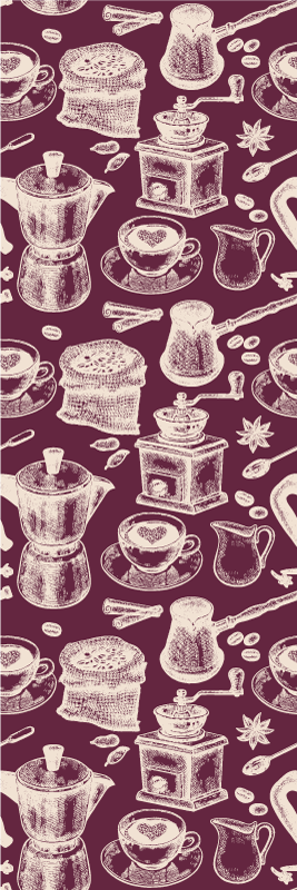 Kitchen vinyl mat coffee pattern design - TenStickers