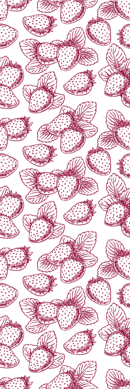 Kitchen vinyl mat with cute seamless strawberry pattern - TenStickers