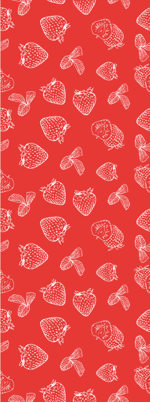 Kitchen vinyl mat seamless strawberry doodle design - TenStickers