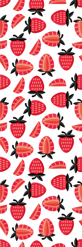 Kitchen vinyl mat with realistic red strawberries pattern - TenStickers