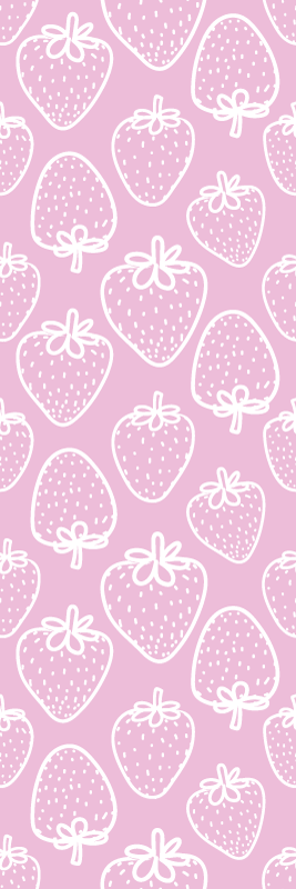 Kitchen vinyl mat seamless pink strawberry pattern - TenStickers