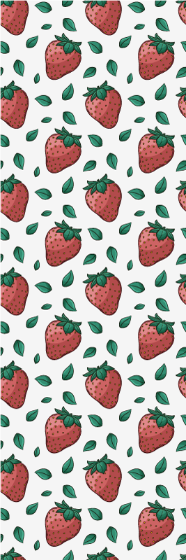 Kitchen vinyl mat with vibrant strawberry leaves - TenStickers