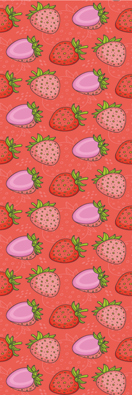 Kitchen vinyl mat with seamless red and pink strawberries - TenStickers