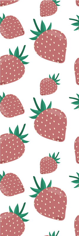 Kitchen vinyl mat with colorful handwritten strawberries - TenStickers