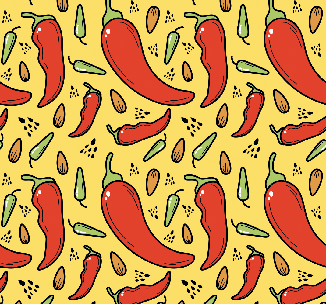 Red and green hot chili kitchen vinyl mat - TenStickers