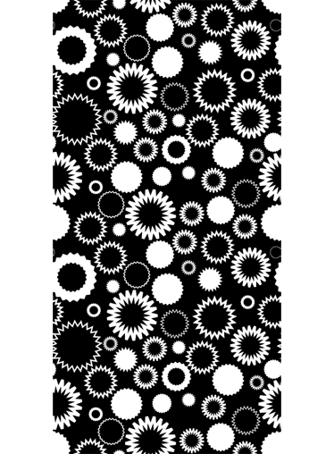 Bathroom mat with black and white sunflowers - TenStickers