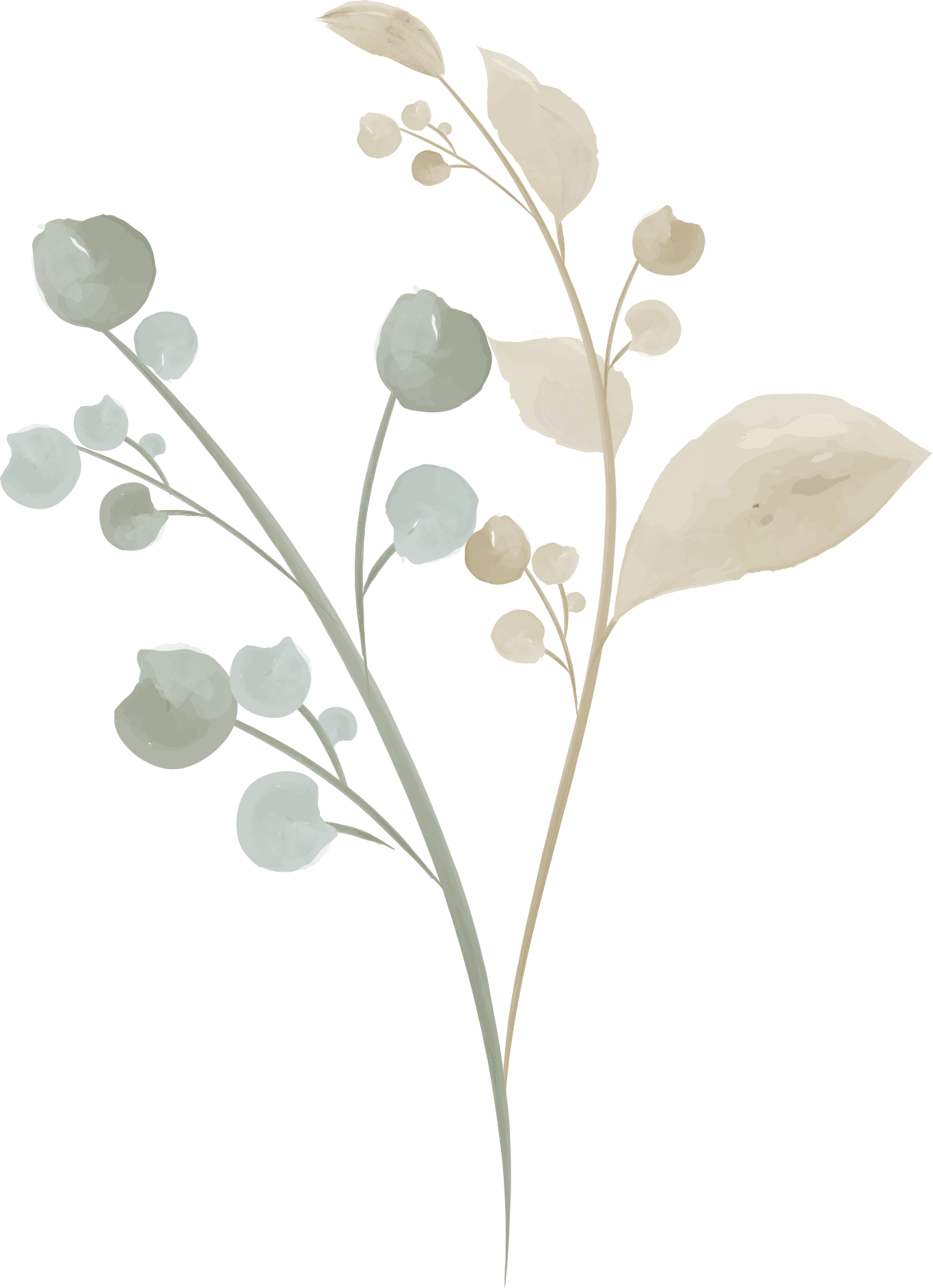 Watercolor branch bathroom mat - TenStickers