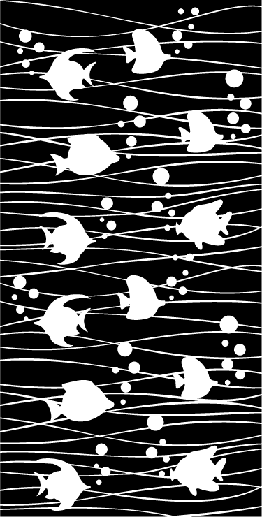 Fishes and bubbles bathroom mat - TenStickers