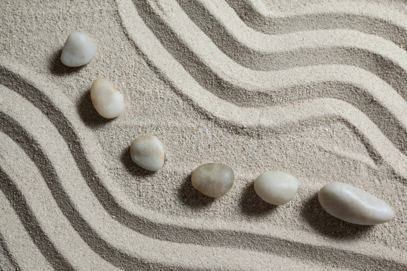 Bathroom mat vinyl shower enclosure zen path sand - TenStickers