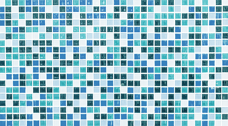 Bathroom mat blue tile mosaic - TenStickers