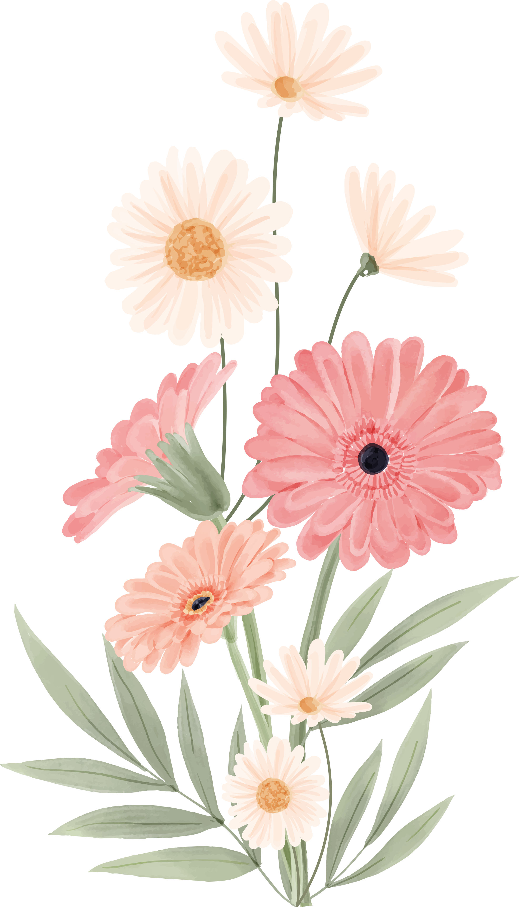 Pink daisies bathroom mat - TenStickers
