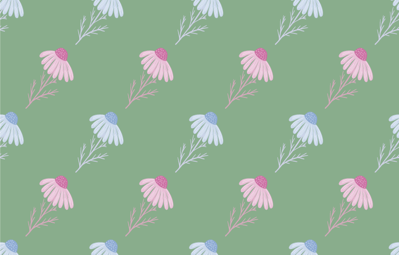 Floral rug with chamomile daisy design - TenStickers