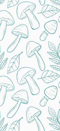 Floral rug with white and light blue mushroom pattern - TenStickers