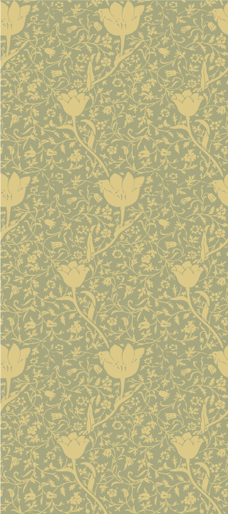 Floral rug with subtle gold and green pattern - TenStickers