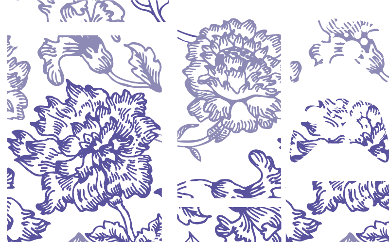 Floral rug in soft purple floral pattern - TenStickers