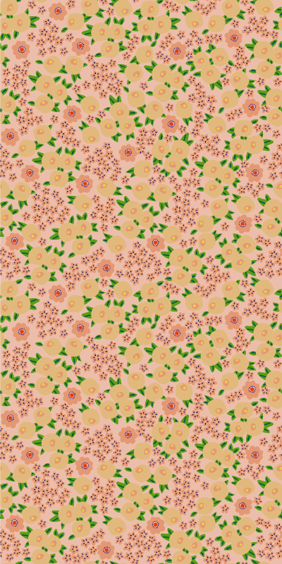 Floral rug with original floral pattern in peach tones - TenStickers