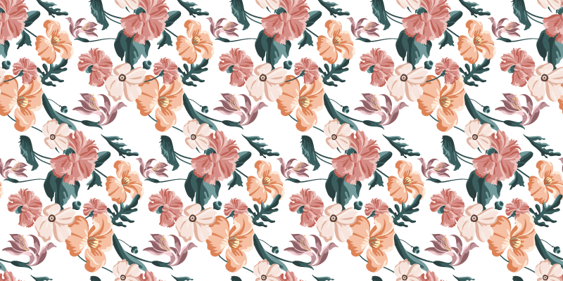 Floral rug with beautiful pastel flower pattern - TenStickers